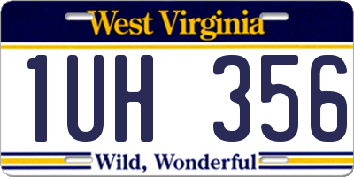 WV license plate 1UH356