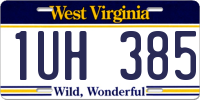 WV license plate 1UH385