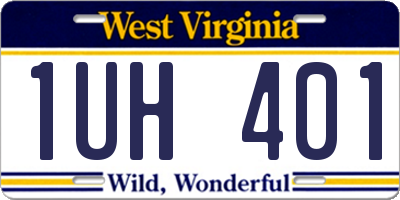 WV license plate 1UH401