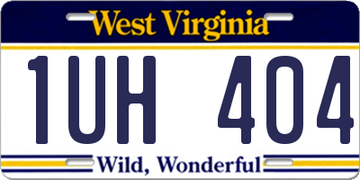WV license plate 1UH404