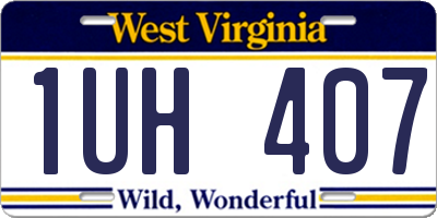 WV license plate 1UH407