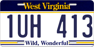 WV license plate 1UH413