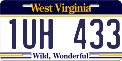 WV license plate 1UH433