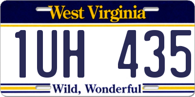 WV license plate 1UH435