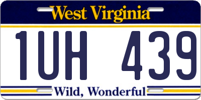 WV license plate 1UH439