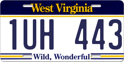 WV license plate 1UH443