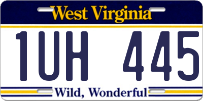 WV license plate 1UH445