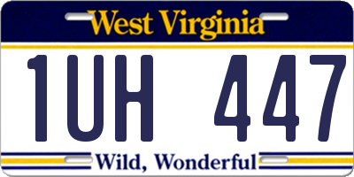 WV license plate 1UH447