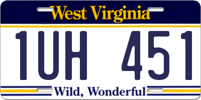 WV license plate 1UH451