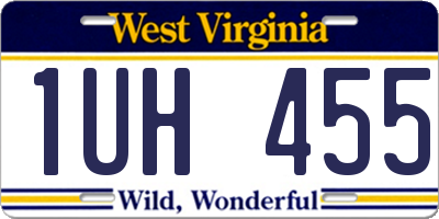 WV license plate 1UH455