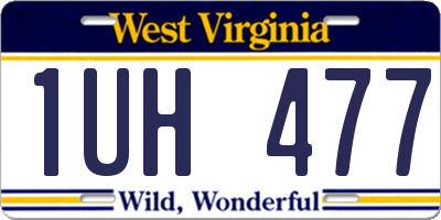 WV license plate 1UH477