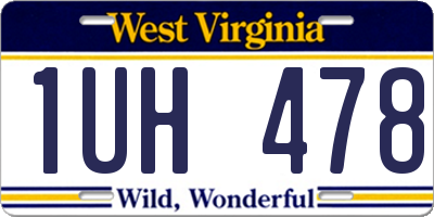 WV license plate 1UH478