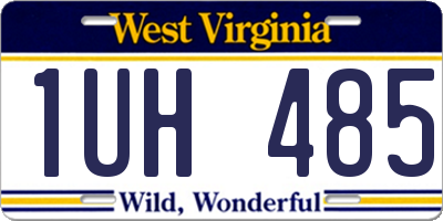 WV license plate 1UH485