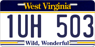 WV license plate 1UH503