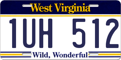 WV license plate 1UH512