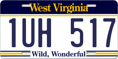 WV license plate 1UH517