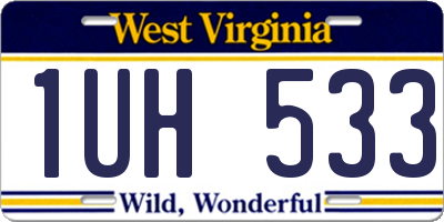WV license plate 1UH533