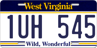 WV license plate 1UH545