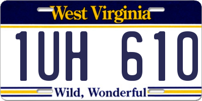 WV license plate 1UH610