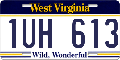 WV license plate 1UH613