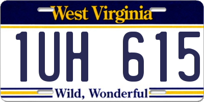 WV license plate 1UH615