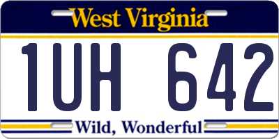 WV license plate 1UH642
