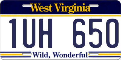 WV license plate 1UH650