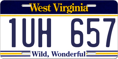 WV license plate 1UH657