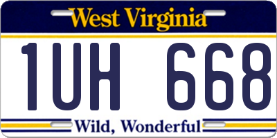 WV license plate 1UH668