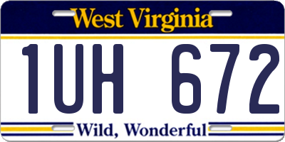 WV license plate 1UH672