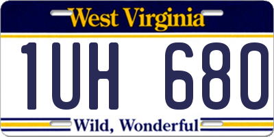 WV license plate 1UH680
