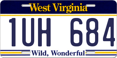 WV license plate 1UH684