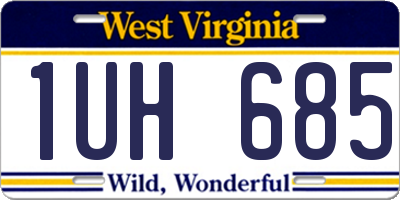 WV license plate 1UH685
