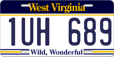 WV license plate 1UH689