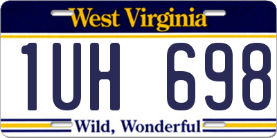 WV license plate 1UH698