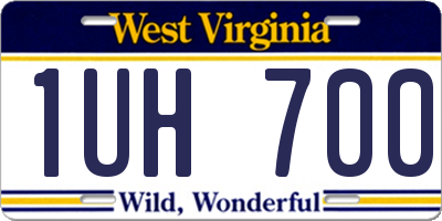 WV license plate 1UH700