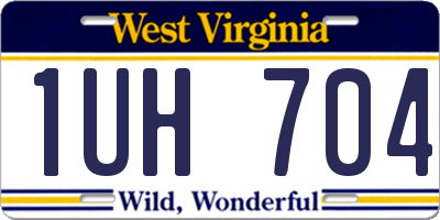 WV license plate 1UH704