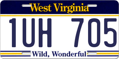WV license plate 1UH705