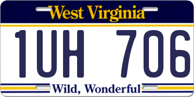 WV license plate 1UH706