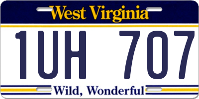WV license plate 1UH707
