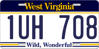 WV license plate 1UH708