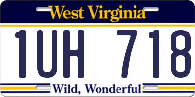 WV license plate 1UH718