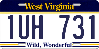 WV license plate 1UH731