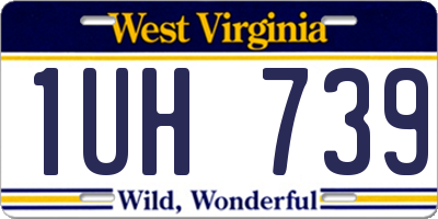 WV license plate 1UH739