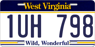 WV license plate 1UH798