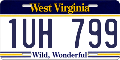 WV license plate 1UH799