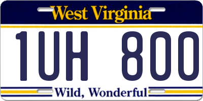 WV license plate 1UH800