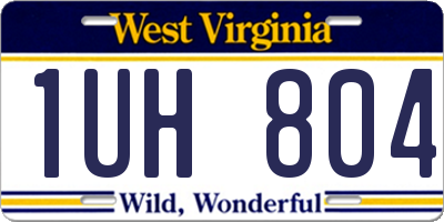 WV license plate 1UH804