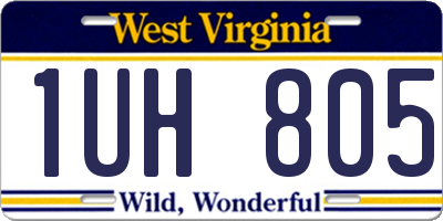 WV license plate 1UH805