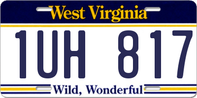 WV license plate 1UH817